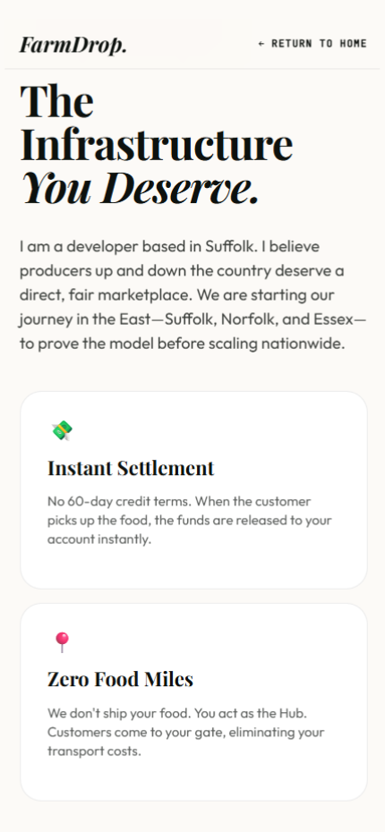 FarmDrop Mobile List